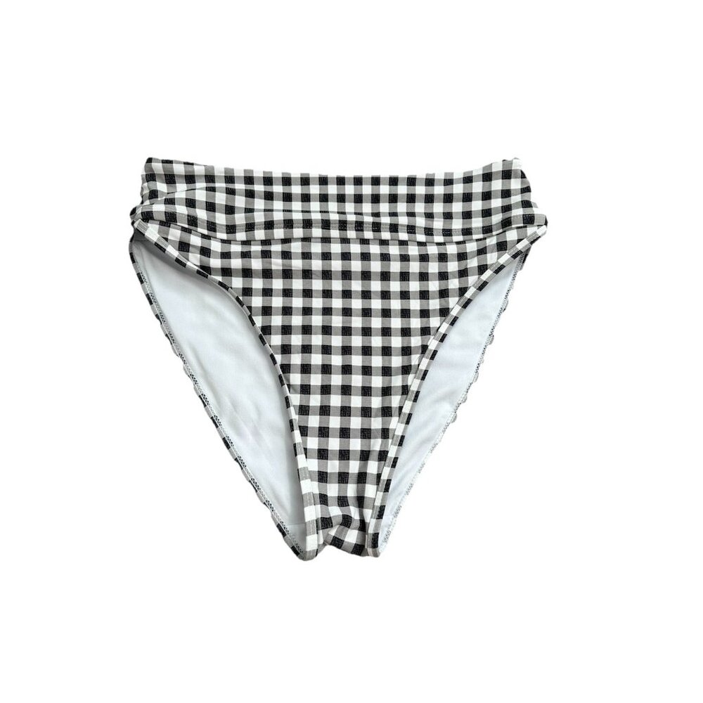 Freshwater Women's High Waist Swim Bottoms Size M Black White